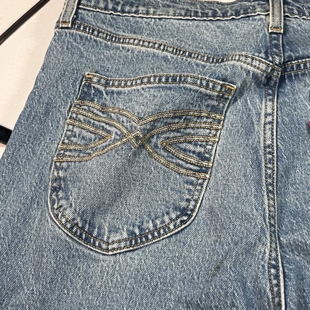 Levi's Ribcage Bell Premium Jeans Womens 32x34 Blue Denim High Rise Wide Flare